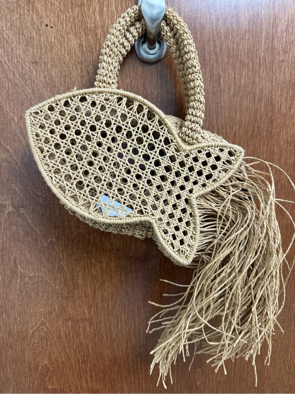 J. Crew Woven Fish-Shaped Straw Handbag in Natural Tan - Picture 3 of 3